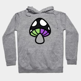 Aromantic-Asexual Mushroom Discrete Pride Flag Hoodie